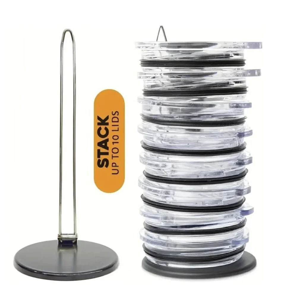 Vertical Tumbler Lid Space Saving Organizer Rack - Holds Up to 10 Lids